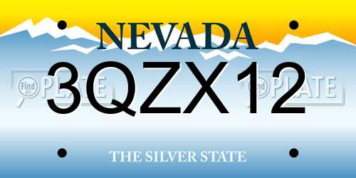 3QZX12 Nevada License Plate