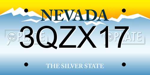 3QZX17 Nevada License Plate
