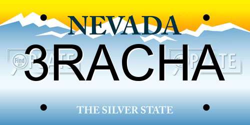 3RACHA Nevada License Plate