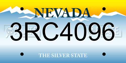 3RC4096 Nevada License Plate