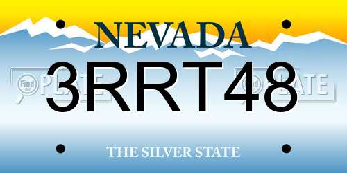 3RRT48 Nevada License Plate