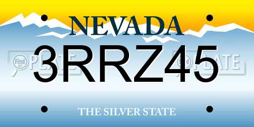 3RRZ45 Nevada License Plate