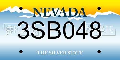 3SB048 Nevada License Plate