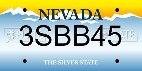 3SBB45 Nevada License Plate