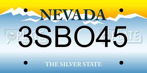 3SBO45 Nevada License Plate