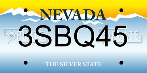 3SBQ45 Nevada License Plate