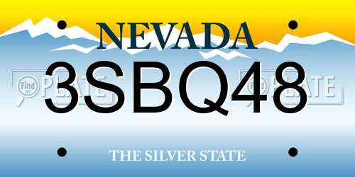 3SBQ48 Nevada License Plate