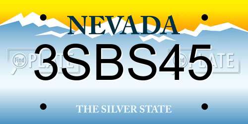 3SBS45 Nevada License Plate