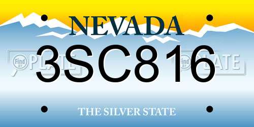3SC816 Nevada License Plate