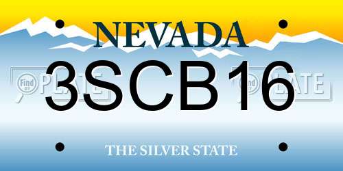 3SCB16 Nevada License Plate