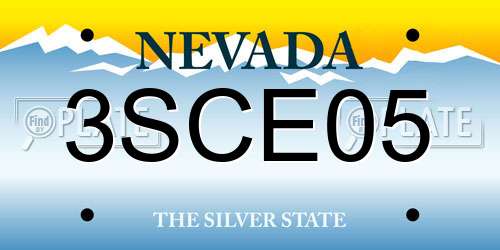 3SCE05 Nevada License Plate