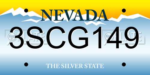 3SCG149 Nevada License Plate