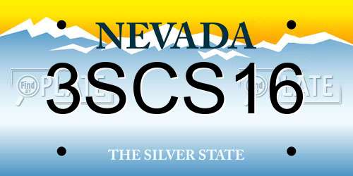 3SCS16 Nevada License Plate