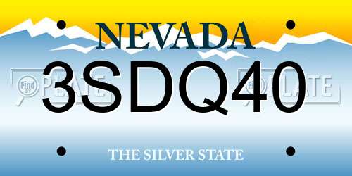3SDQ40 Nevada License Plate