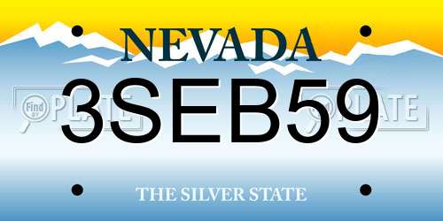 3SEB59 Nevada License Plate