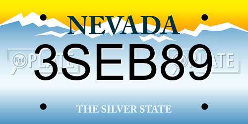 3SEB89 Nevada License Plate