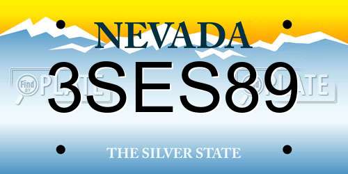 3SES89 Nevada License Plate