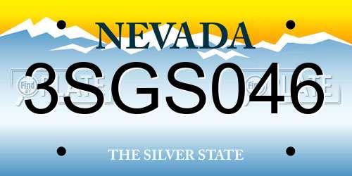 3SGS046 Nevada License Plate