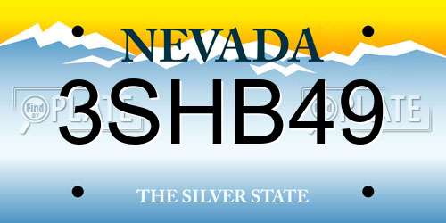 3SHB49 Nevada License Plate