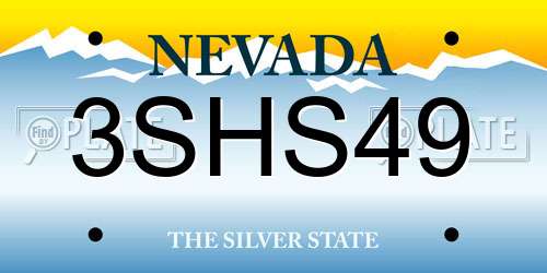 3SHS49 Nevada License Plate