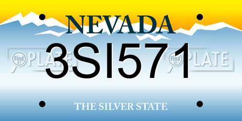 3SI571 Nevada License Plate