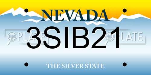 3SIB21 Nevada License Plate