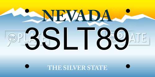 3SLT89 Nevada License Plate