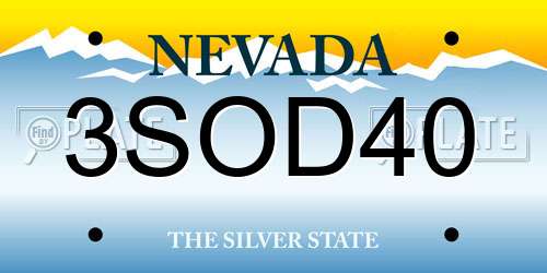 3SOD40 Nevada License Plate