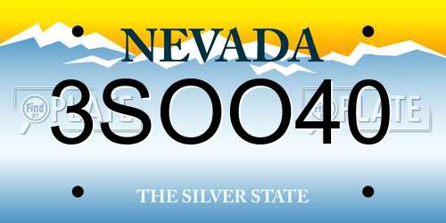 3SOO40 Nevada License Plate