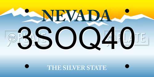 3SOQ40 Nevada License Plate