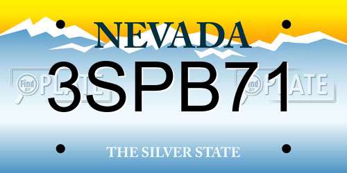 3SPB71 Nevada License Plate