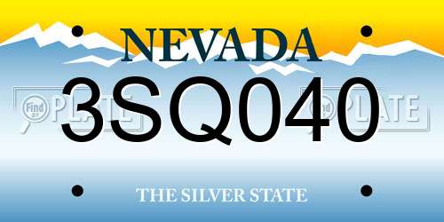 3SQ040 Nevada License Plate