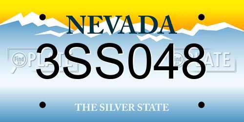 3SS048 Nevada License Plate