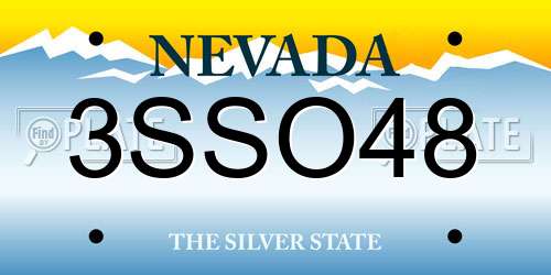 3SSO48 Nevada License Plate