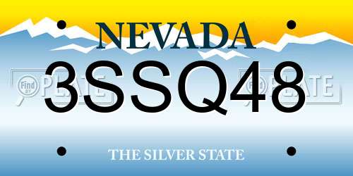 3SSQ48 Nevada License Plate