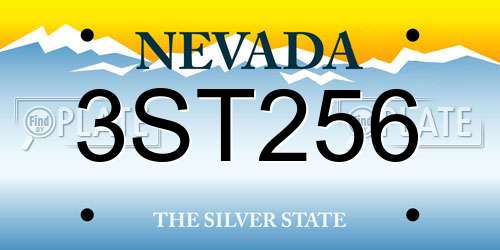 3ST256 Nevada License Plate