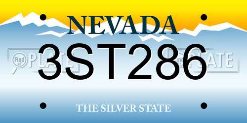 3ST286 Nevada License Plate