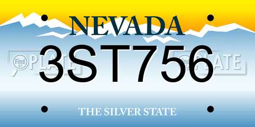 3ST756 Nevada License Plate
