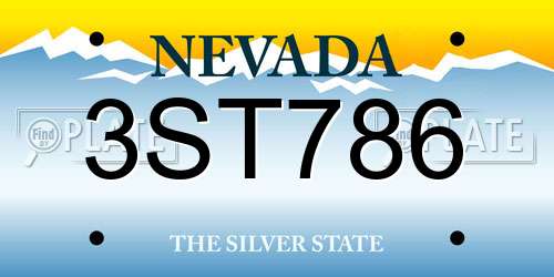 3ST786 Nevada License Plate
