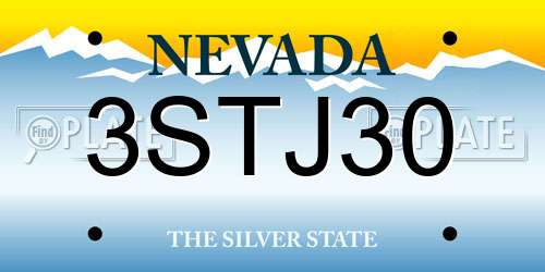 3STJ30 Nevada License Plate