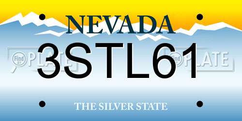 3STL61 Nevada License Plate