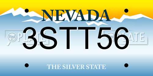 3STT56 Nevada License Plate