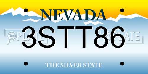 3STT86 Nevada License Plate