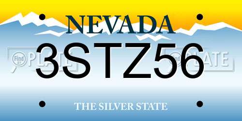 3STZ56 Nevada License Plate