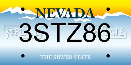 3STZ86 Nevada License Plate