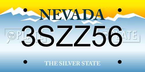 3SZZ56 Nevada License Plate