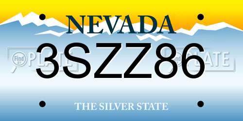 3SZZ86 Nevada License Plate