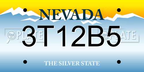 3T12B5 Nevada License Plate