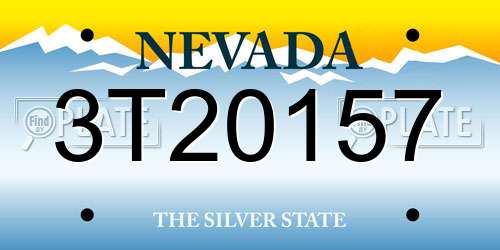 3T20157 Nevada License Plate