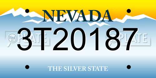 3T20187 Nevada License Plate
